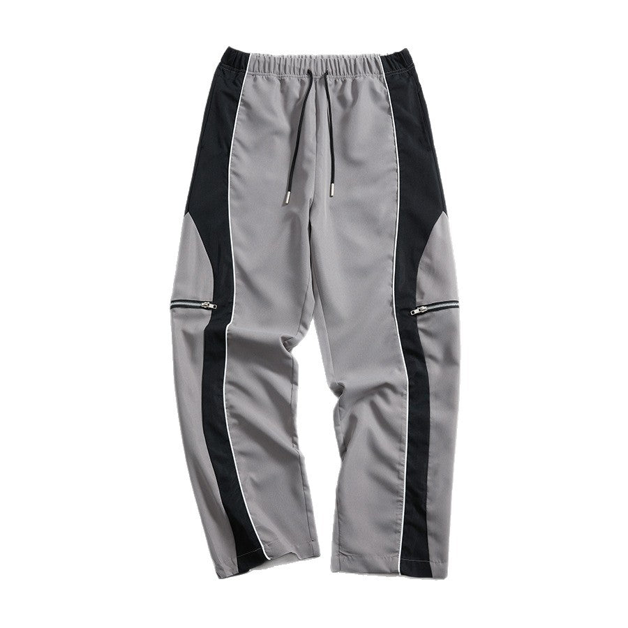 Stylish Casual Pants With A Personalized Patchwork Design And Trendy Zipper Detailing