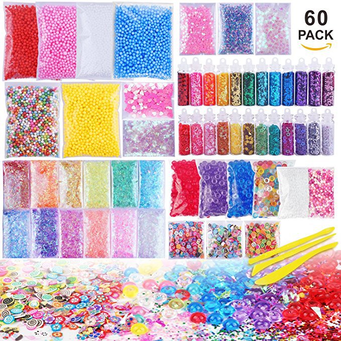 Colorful Foam Ball Flat Beads Gold Powder Sugar Paper Set