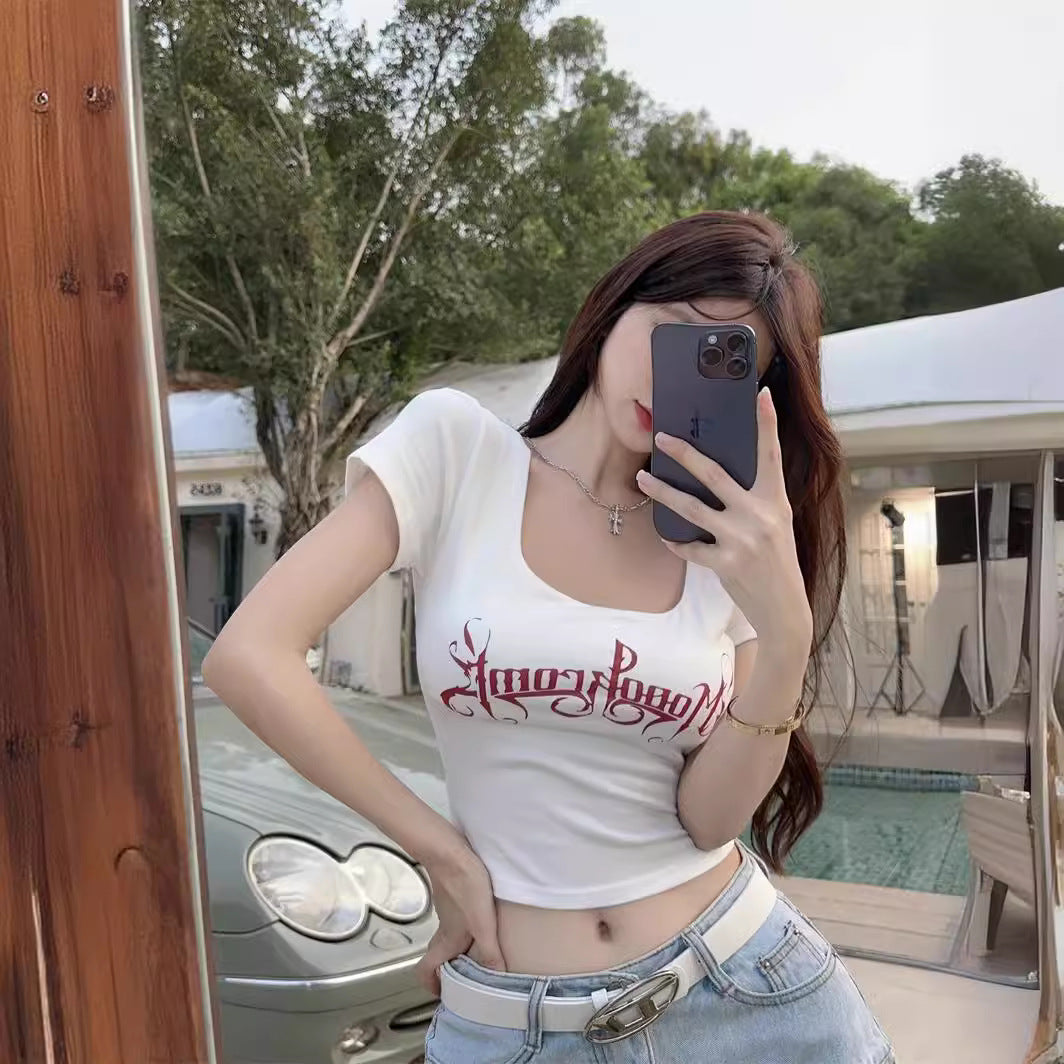 Stylish Niche And Unique Slimming Short-sleeve T-shirt