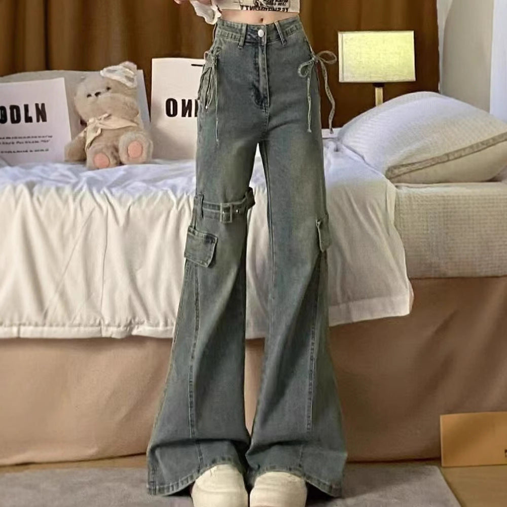 Womens Retro Flared Denim Jeans